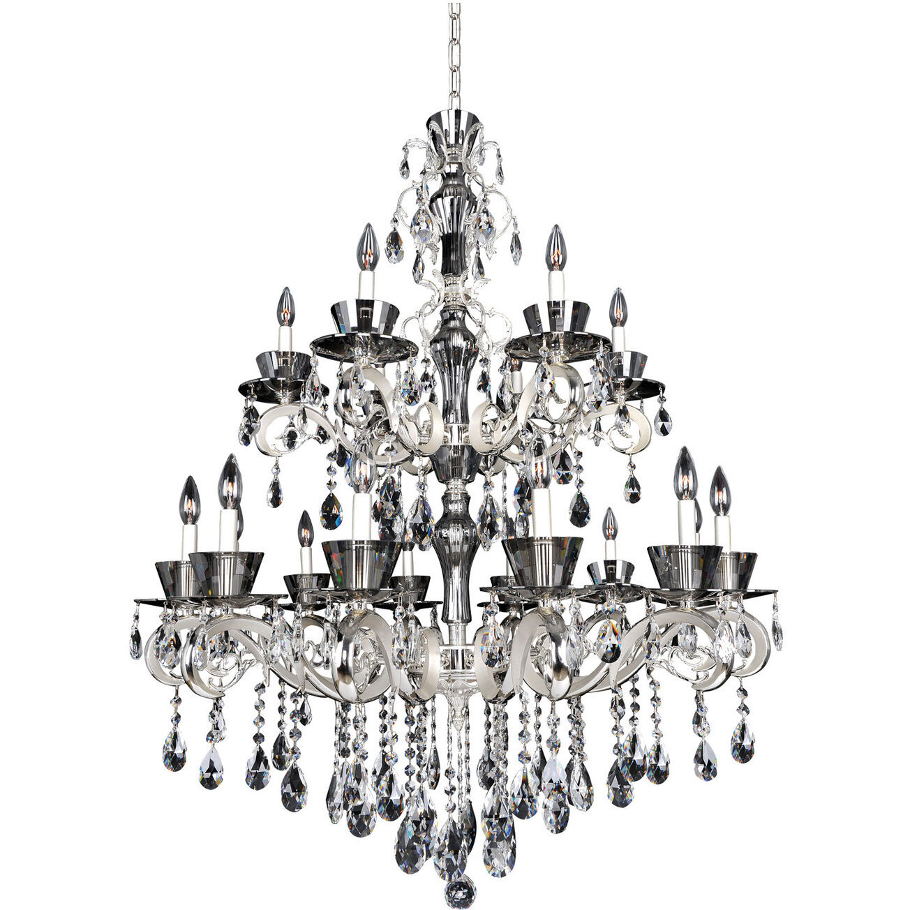 Locatelli 18 Light 38 inch Two Tone Silver Chandelier Ceiling Light in Firenze Clear
