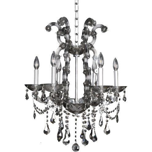 Brahms 6 Light 22 inch Chrome Chandelier Ceiling Light in Firenze Clear