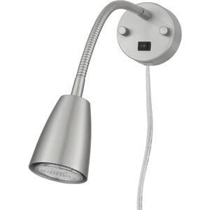 Gooseneck LED 2.38 inch Brushed Steel Wall Lamp Wall Light