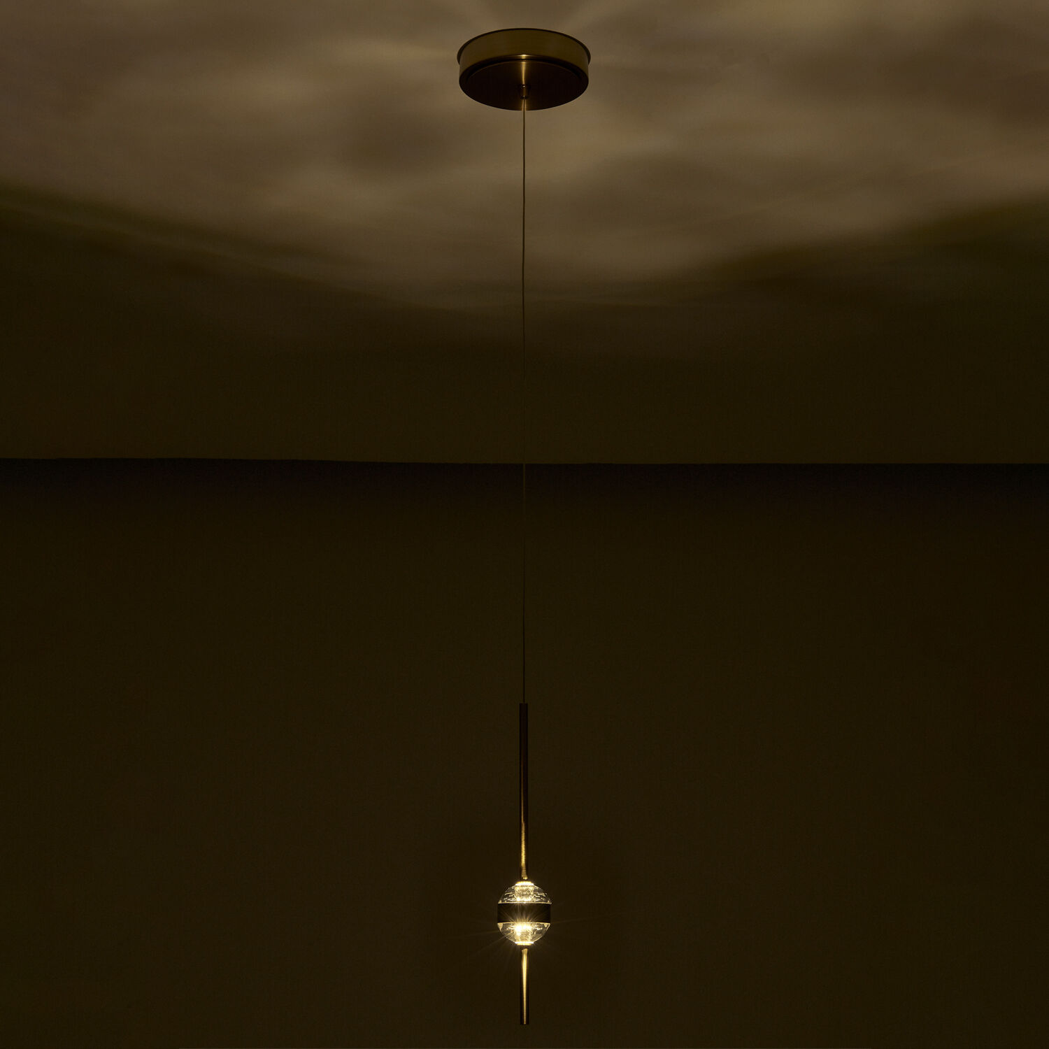 Goccia LED 6.25 inch Winter Brass Mini Pendant Ceiling Light