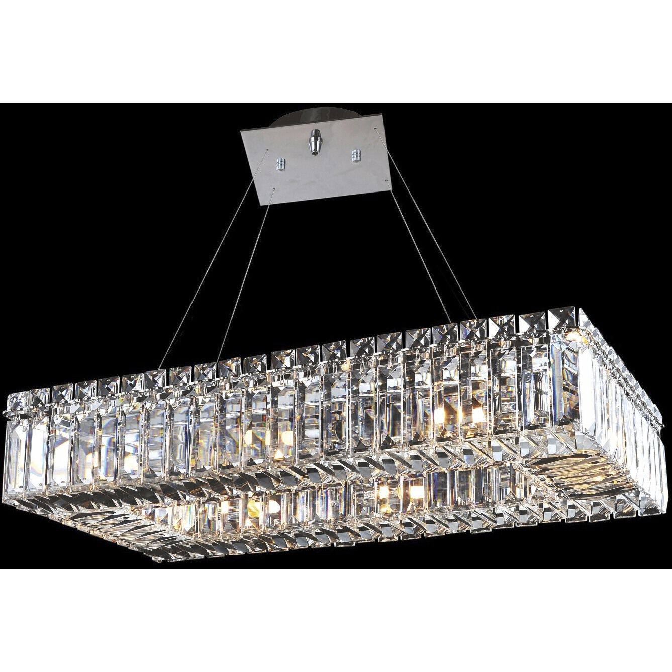 Baguette 8 Light 12 inch Chrome Pendant Ceiling Light
