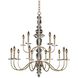 Bolivar 15 Light 38 inch Champagne Gold Chandelier Ceiling Light in Firenze Clear
