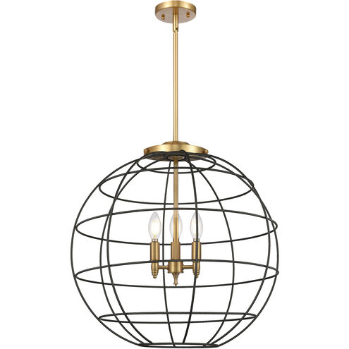 Lake Placid 3 Light 22 inch Satin Gold Pendant Ceiling Light