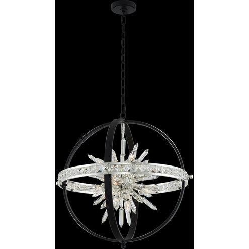 Angelo 10 Light 26 inch Matte Black with Polished Silver Pendant Ceiling Light in Matte Black W/ Polished Silver
