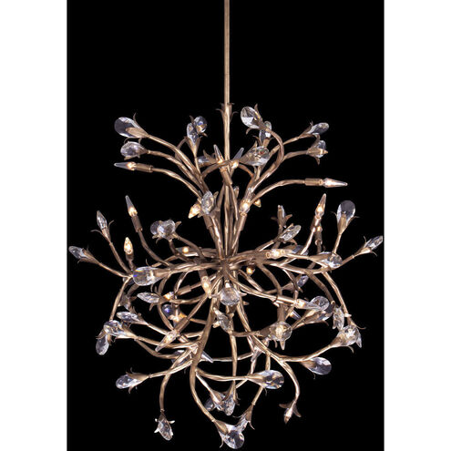 Fiore 24 Light 43 inch Pearlized Antique Brass Chandelier Ceiling Light in Firenze Clear