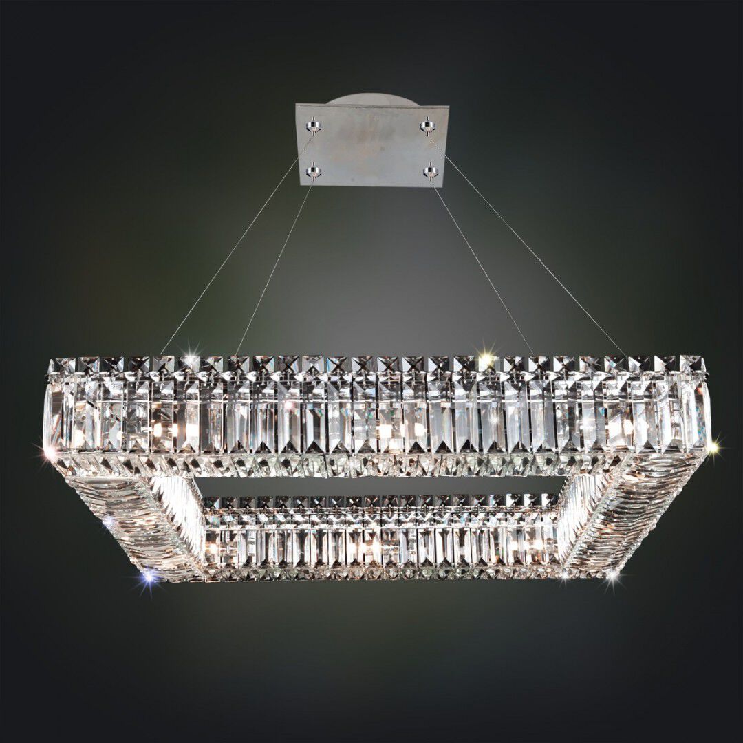 Quadro 12 Light 36 inch Polished Chrome Pendant Ceiling Light
