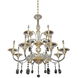 La Rosa 12 Light 43 inch 24K Gold Chandelier Ceiling Light