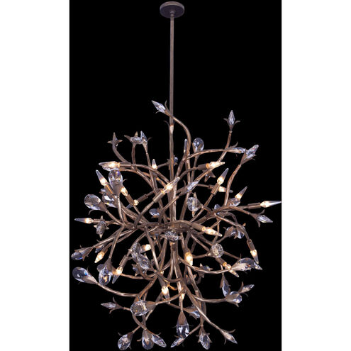 Fiore 16 Light 33.5 inch Pearlized Antique Brass Chandelier Ceiling Light in Firenze Clear