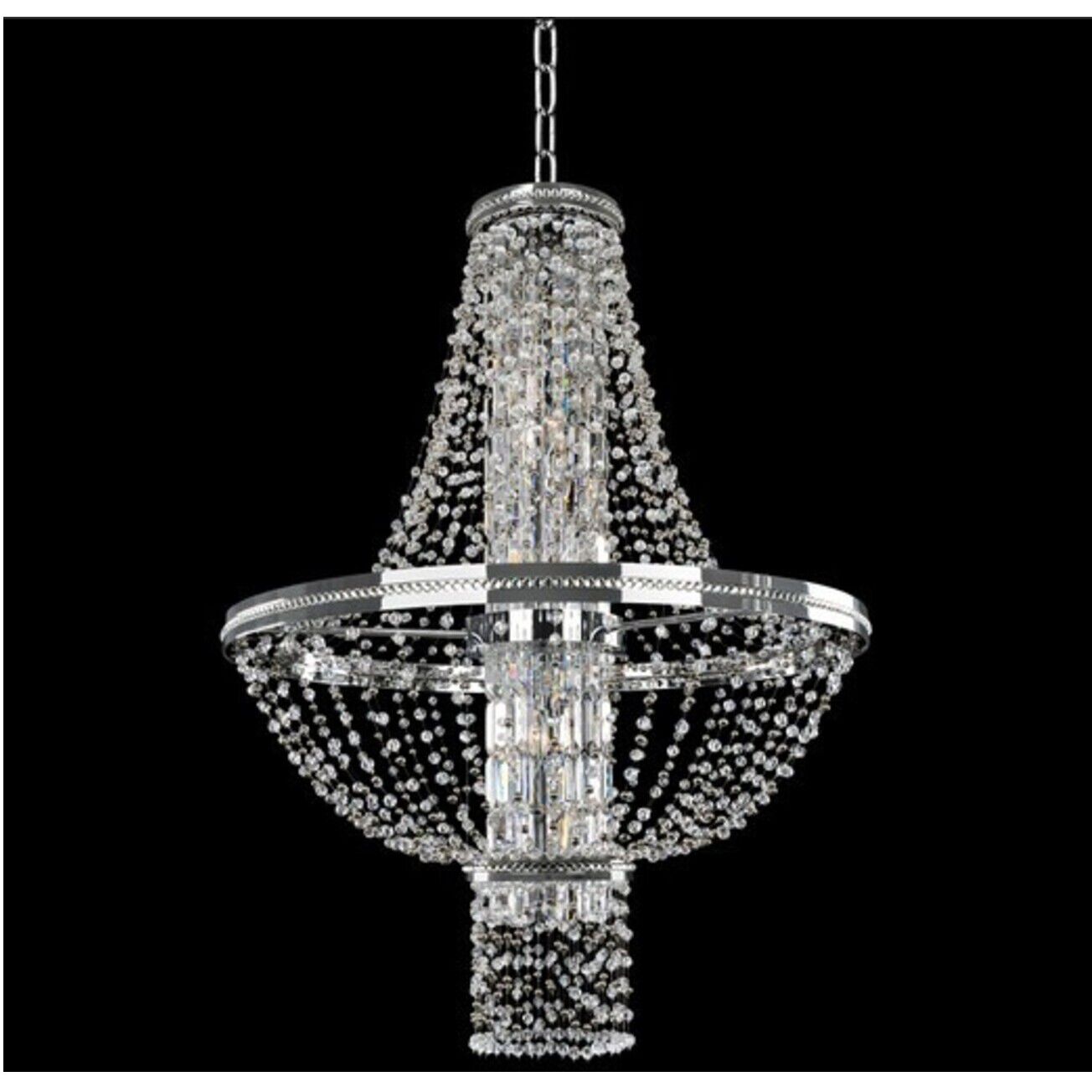 Capri 10 Light 31 inch Chrome Pendant Ceiling Light