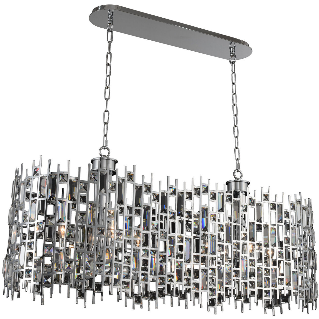 Fonseca 8 Light 44 inch Chrome Island Light Ceiling Light
