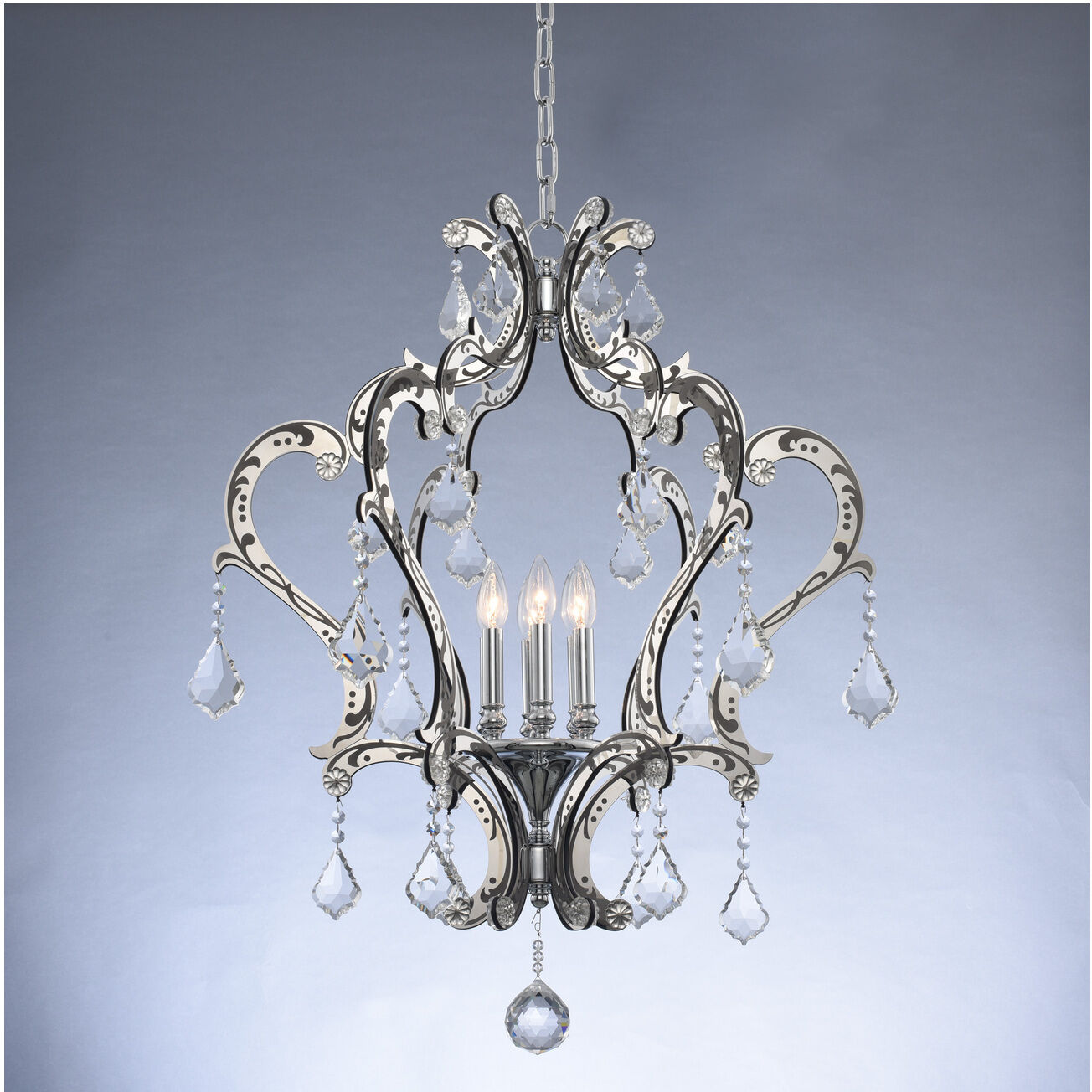 Argento 6 Light 28 inch Matte Black with Polished Stainless Steel Pendant Ceiling Light