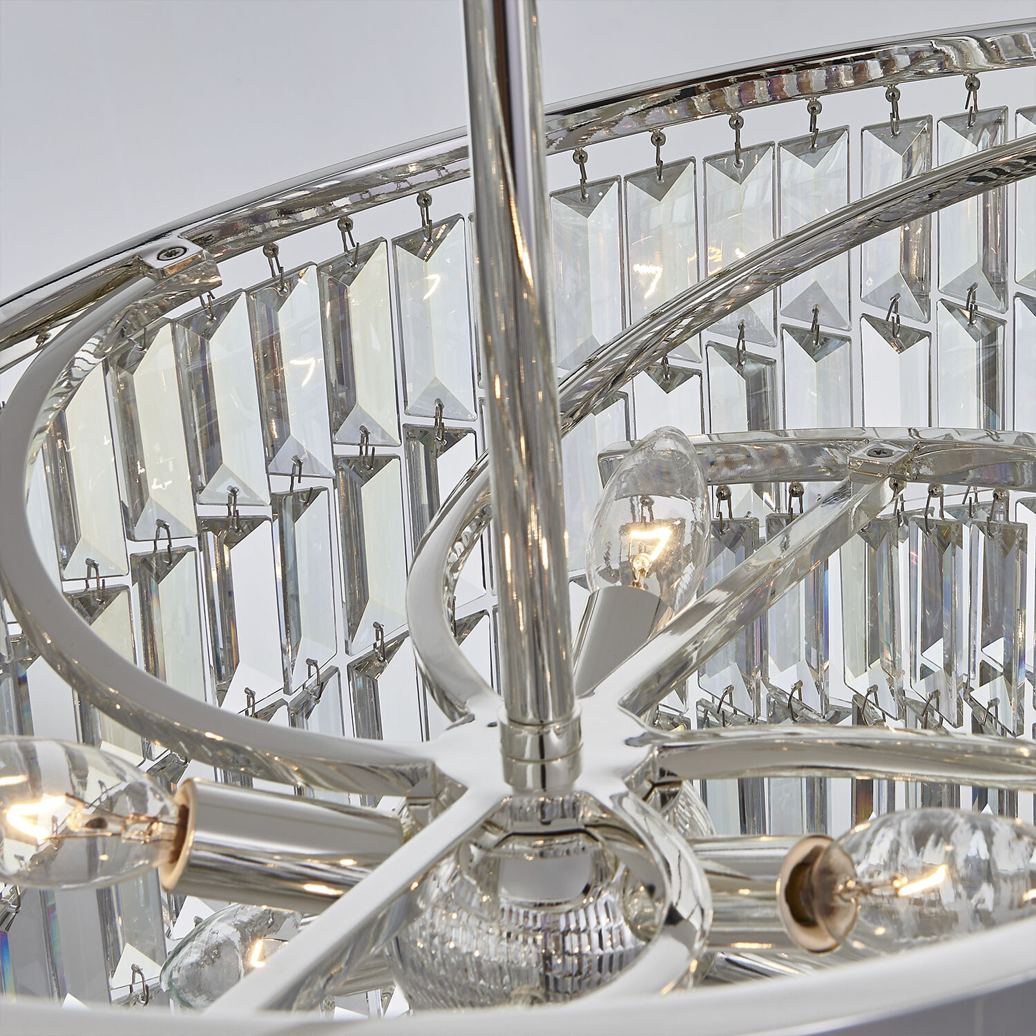 Vortice 7 Light 22 inch Polished Silver Pendant Ceiling Light