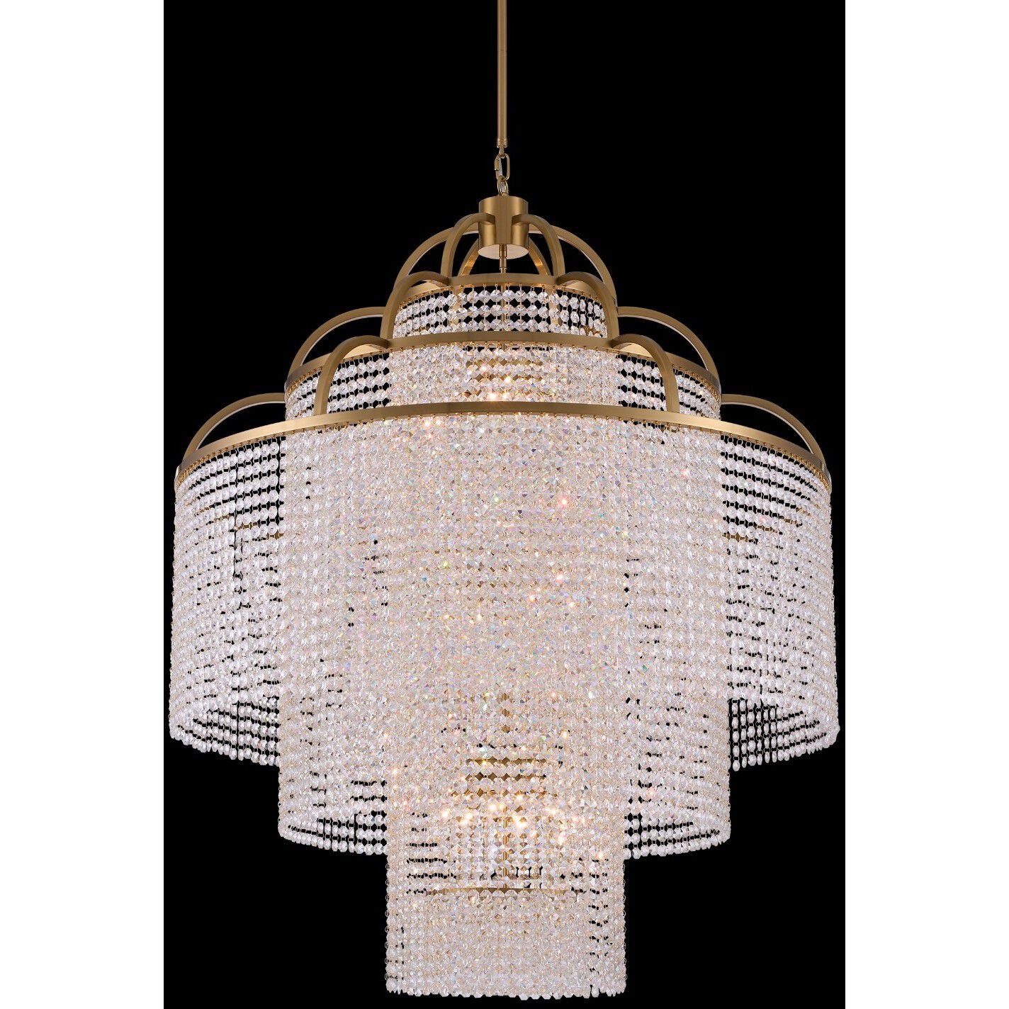 Torta 12 Light 40 inch True Brass Pendant Ceiling Light