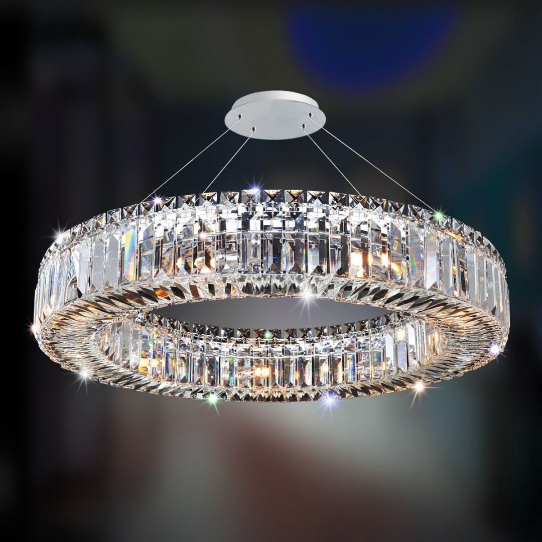 Rondelle 9 Light 26 inch Chrome Pendant Ceiling Light