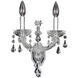 Brahms 2 Light 10 inch Chrome Wall Sconce Wall Light in Firenze Smoked Fleet Argentine