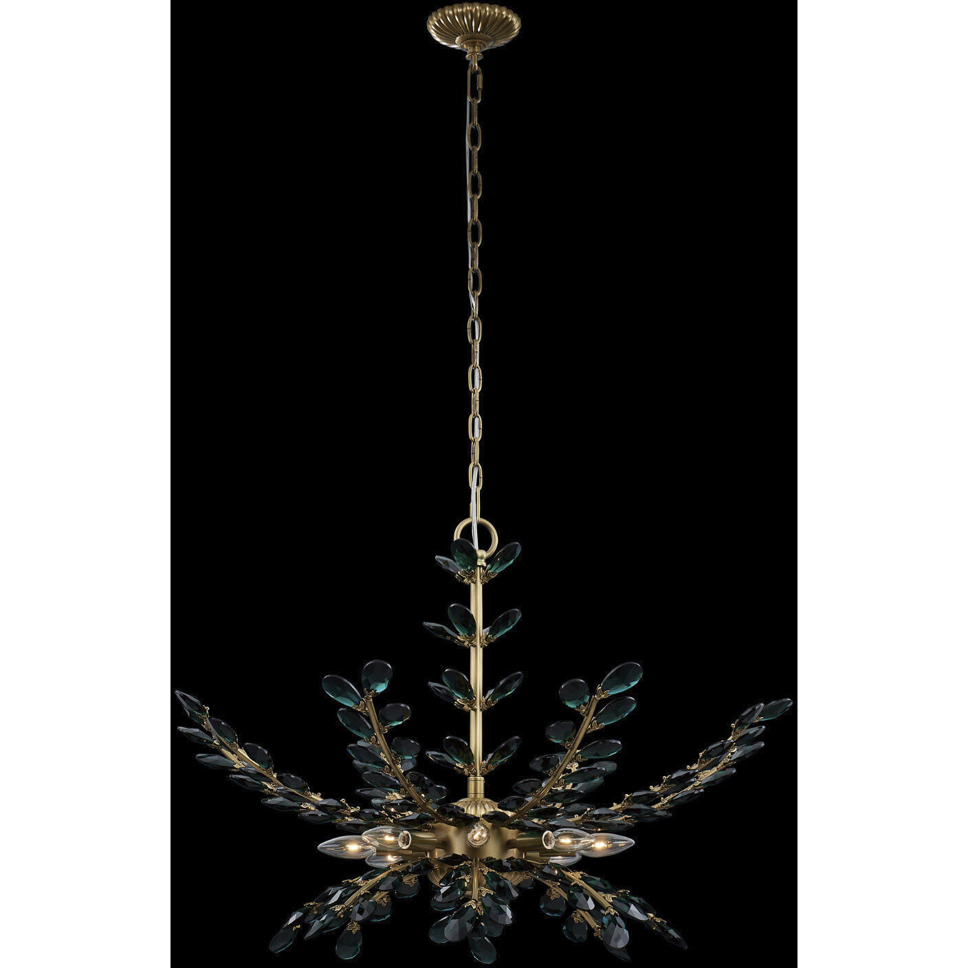 Alloro 8 Light 32 inch True Brass Pendant Ceiling Light