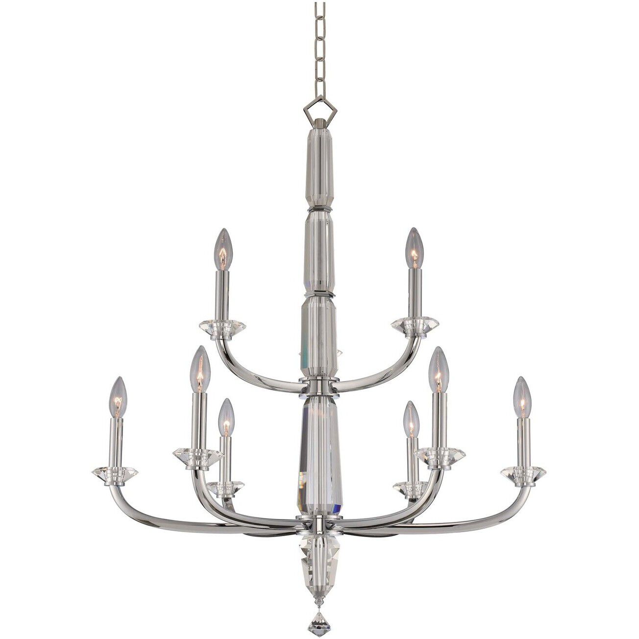 Palermo 9 Light 31 inch Chrome Chandelier Ceiling Light