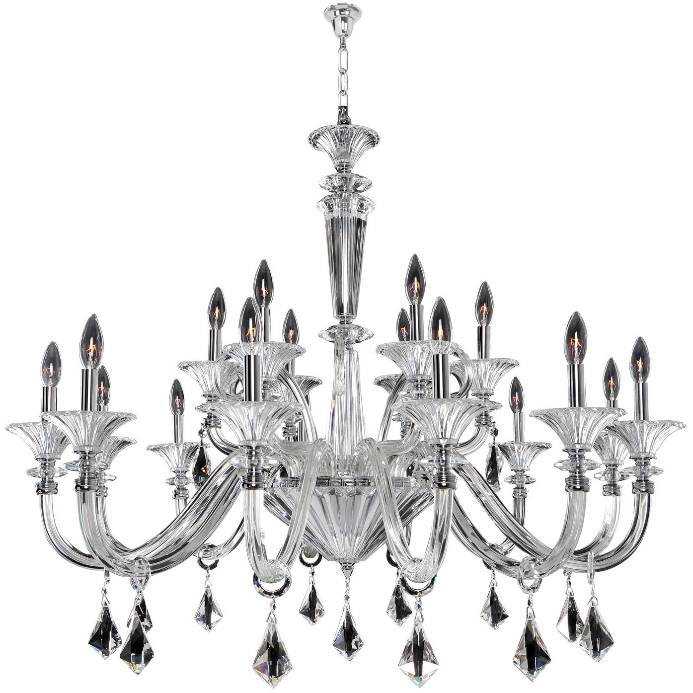 Chauvet 18 Light 43 inch Chrome Chandelier Ceiling Light