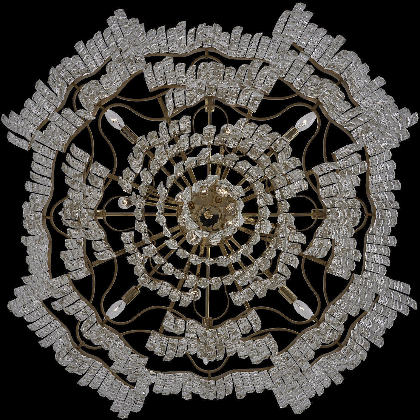 Cadere 24 Light 40 inch Two Tone 18K Gold Pendant Ceiling Light