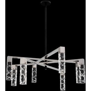 Serres LED 36 inch Matte Black with Polished Nickel Chandelier Ceiling Light