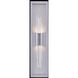 Lucca Esterno 30 inch Polished Chrome & Matte White Outdoor Wall Sconce in Firenze Clear