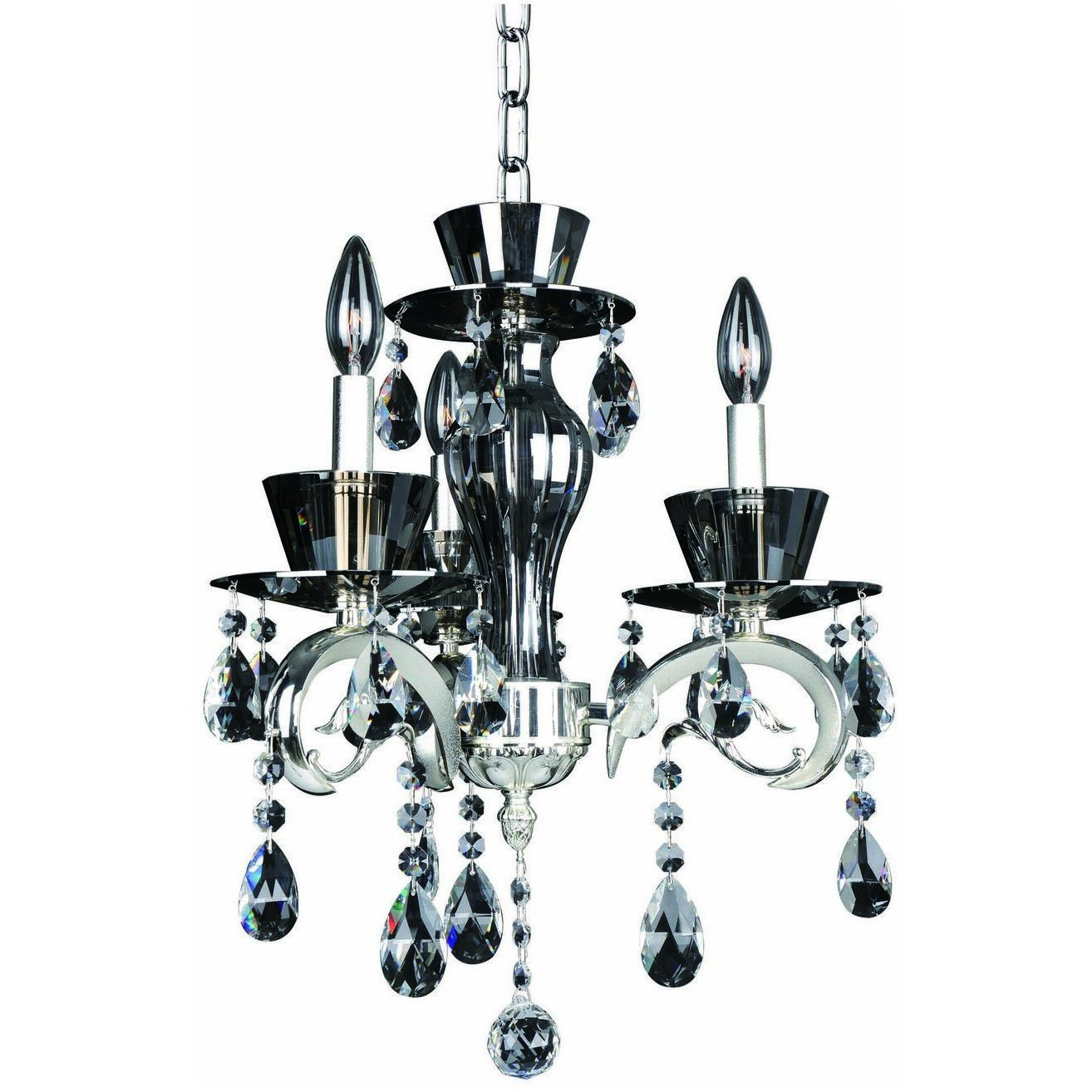 Locatelli 3 Light 17 inch Two Tone Silver Chandelier Ceiling Light in Firenze Clear