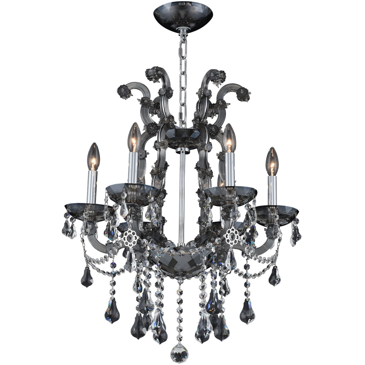 Brahms 6 Light 22 inch Chrome Chandelier Ceiling Light in Firenze Clear
