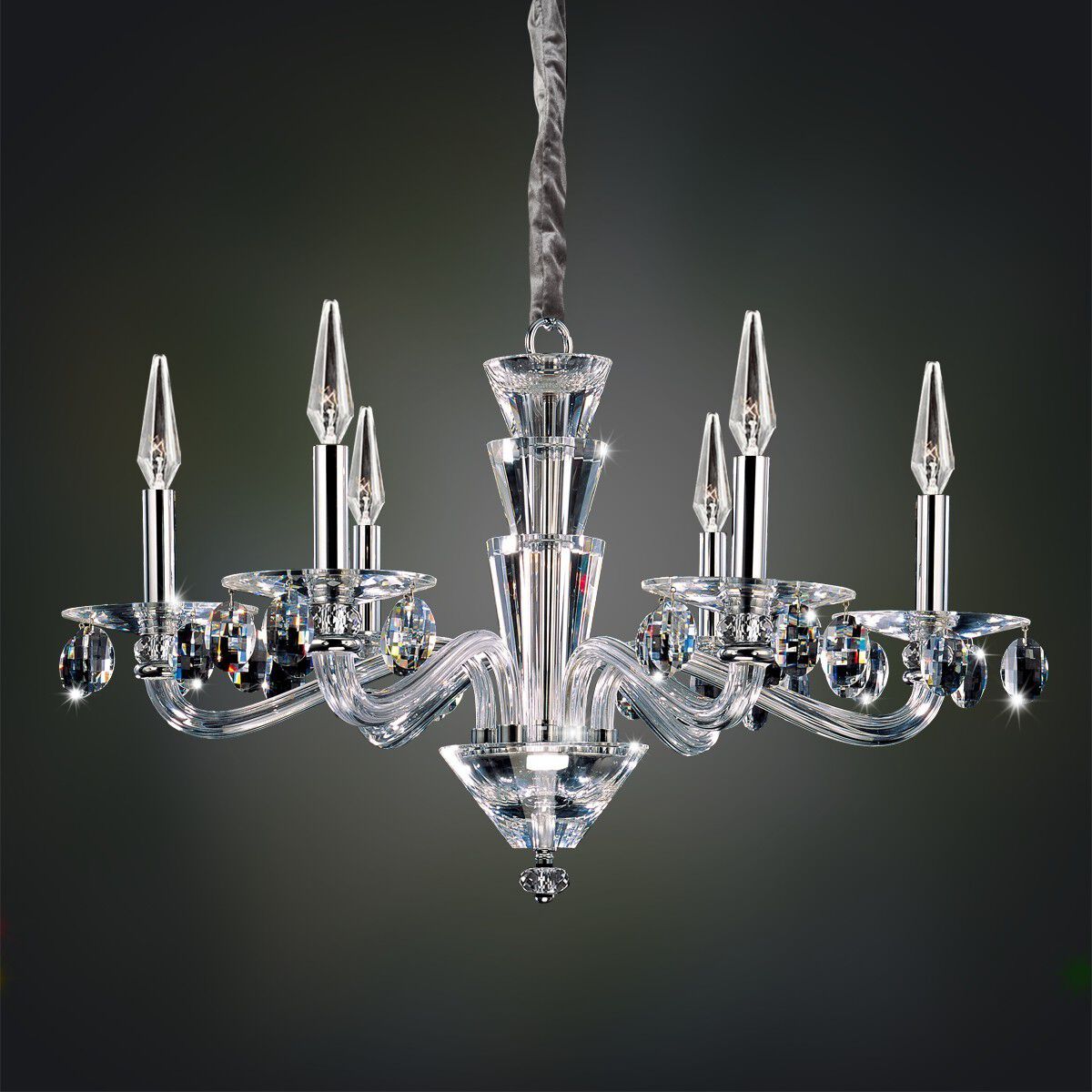 Fanshawe 6 Light 29.5 inch Chrome Chandelier Ceiling Light in Firenze Clear