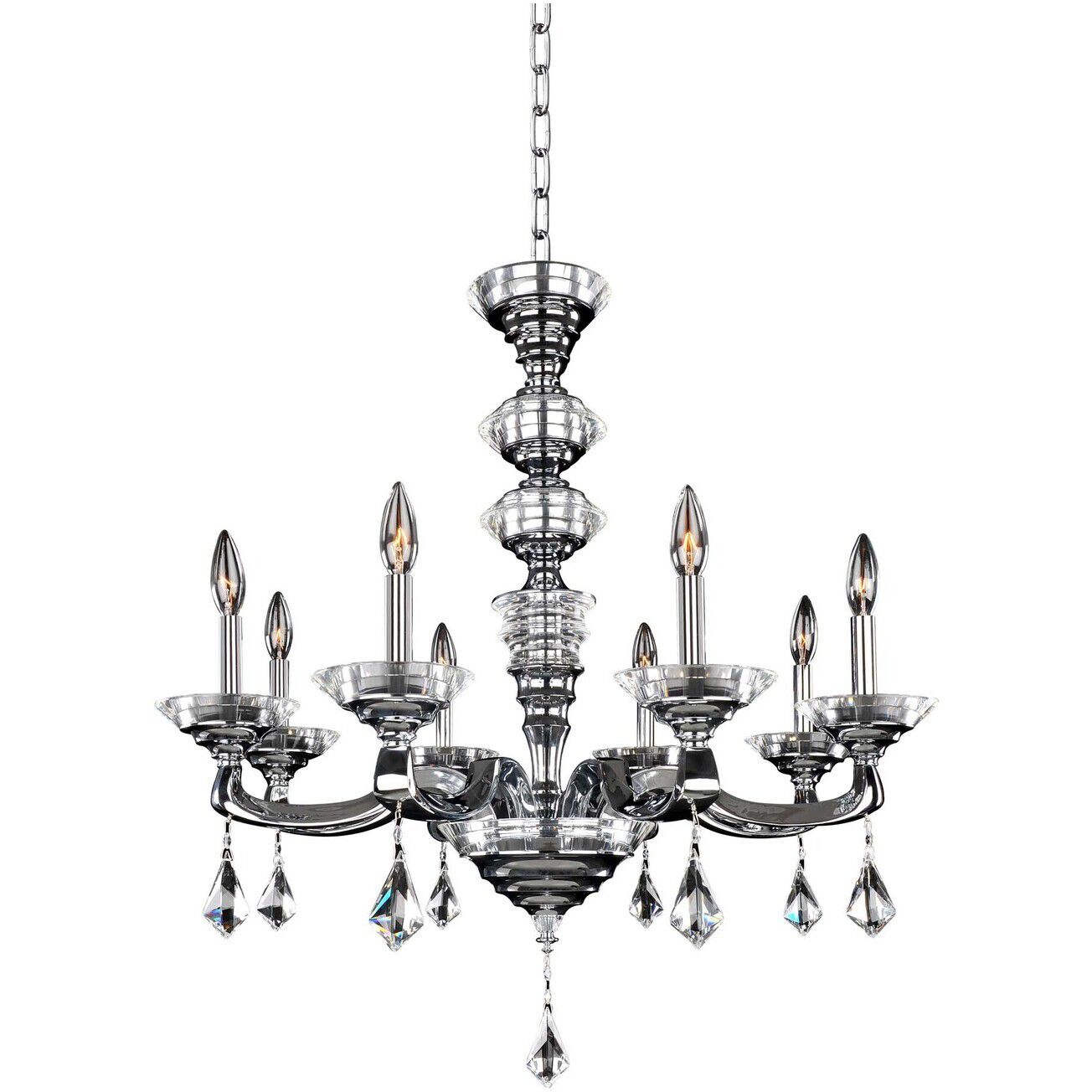 Cosimo 8 Light 30 inch Chrome Chandelier Ceiling Light