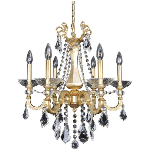 Barret 6 Light 23 inch French Gold - 24K Chandelier Ceiling Light in Firenze Clear