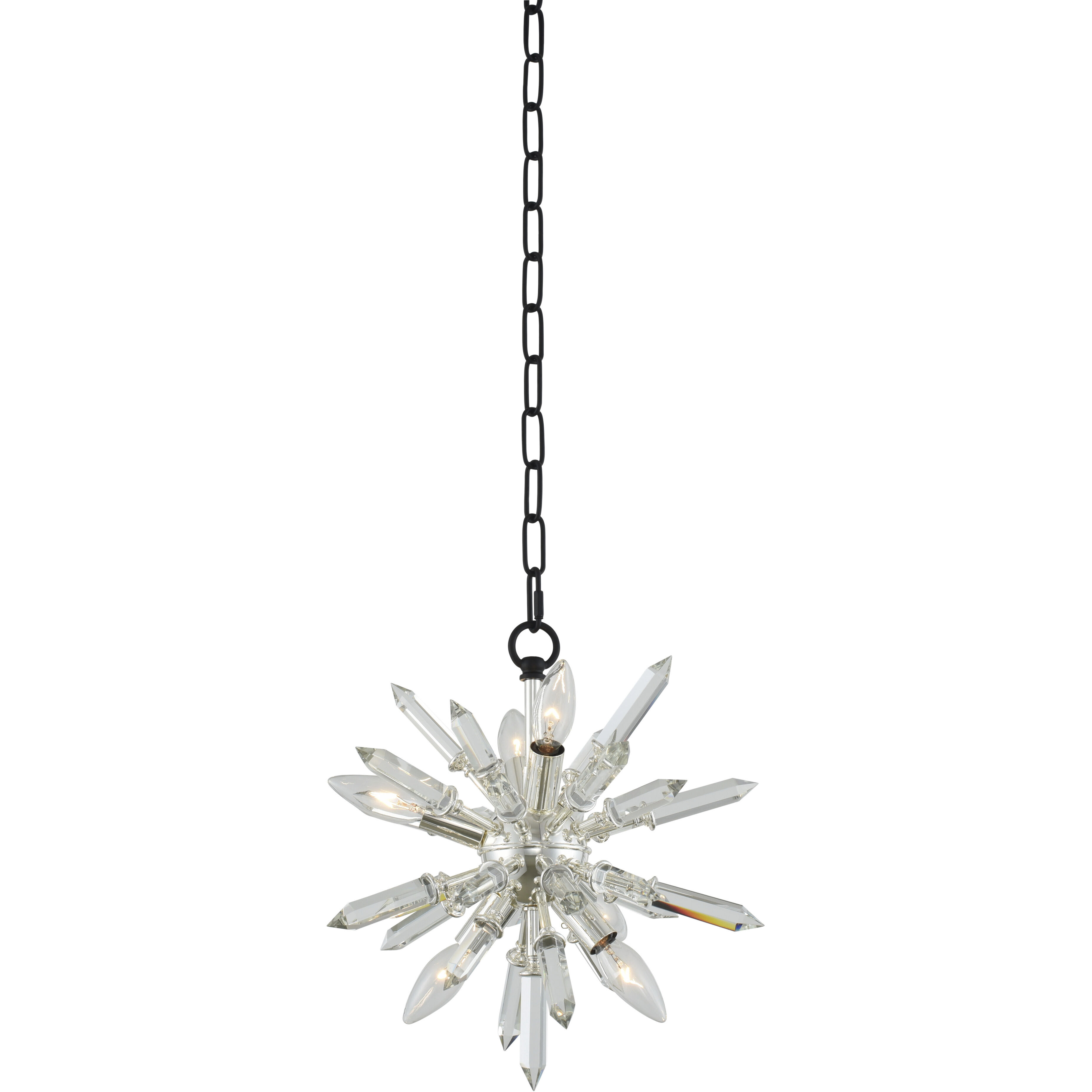 Angelo 6 Light 14 inch Matte Black with Polished Silver Pendant Ceiling Light