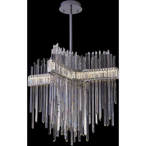 Piovere 40 inch Polished Chrome Pendant Ceiling Light in Firenze Clear