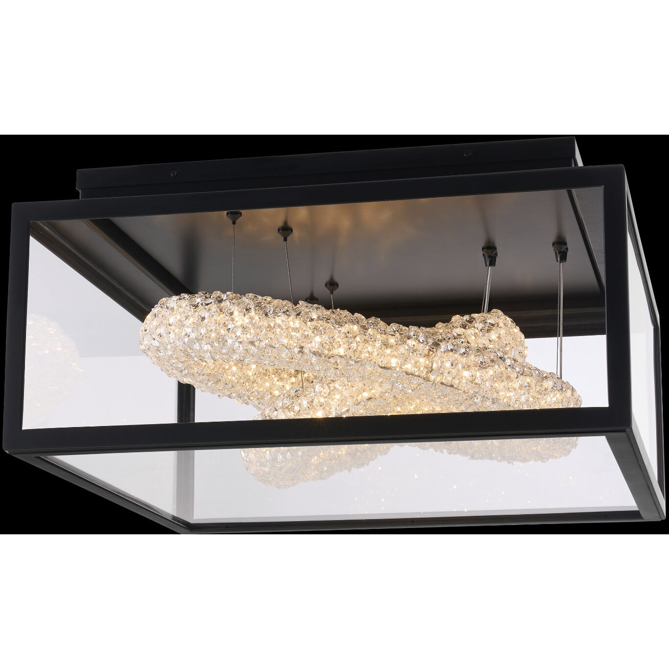 Lina Esterno 24 inch Matte Black Outdoor Flush Mount