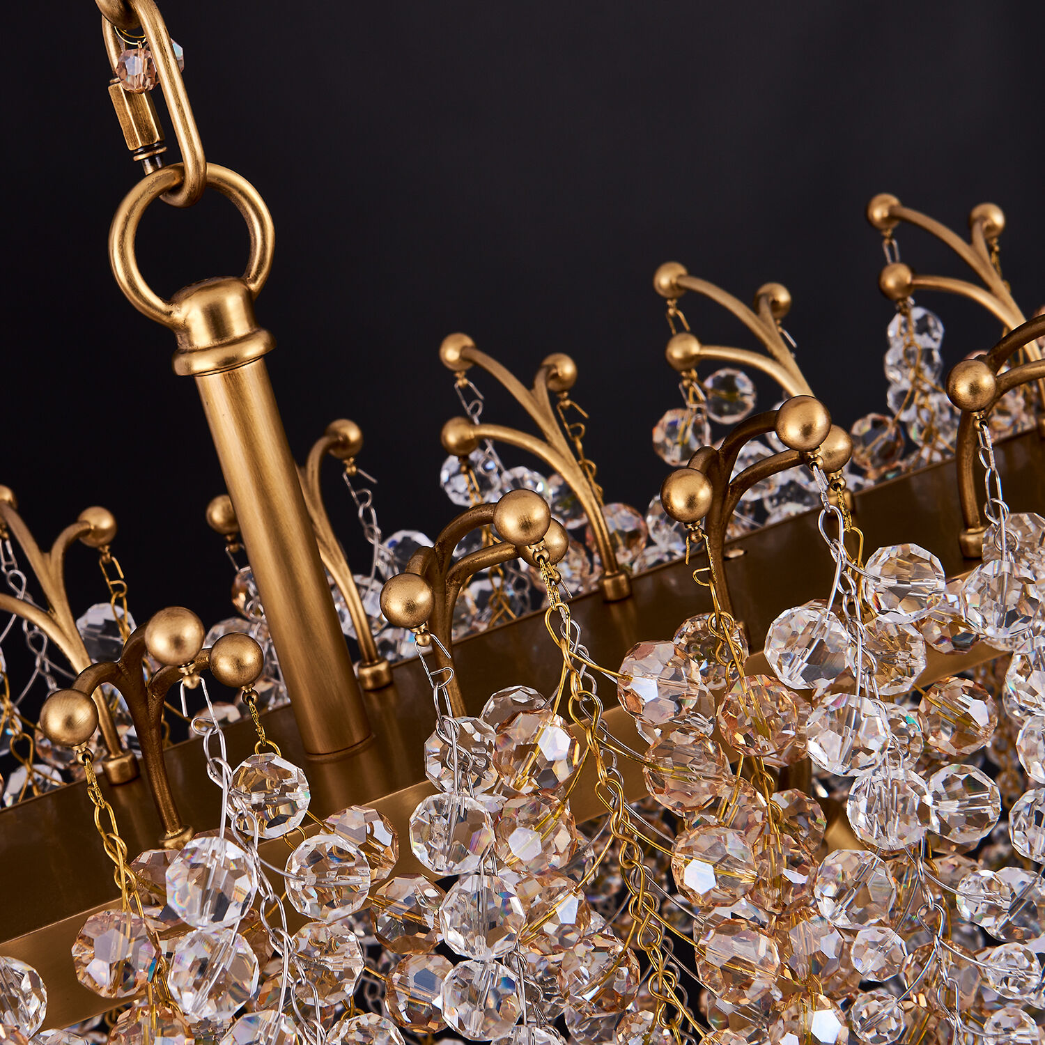 Fuji Island Light Linear Pendant Ceiling Light in True Brass