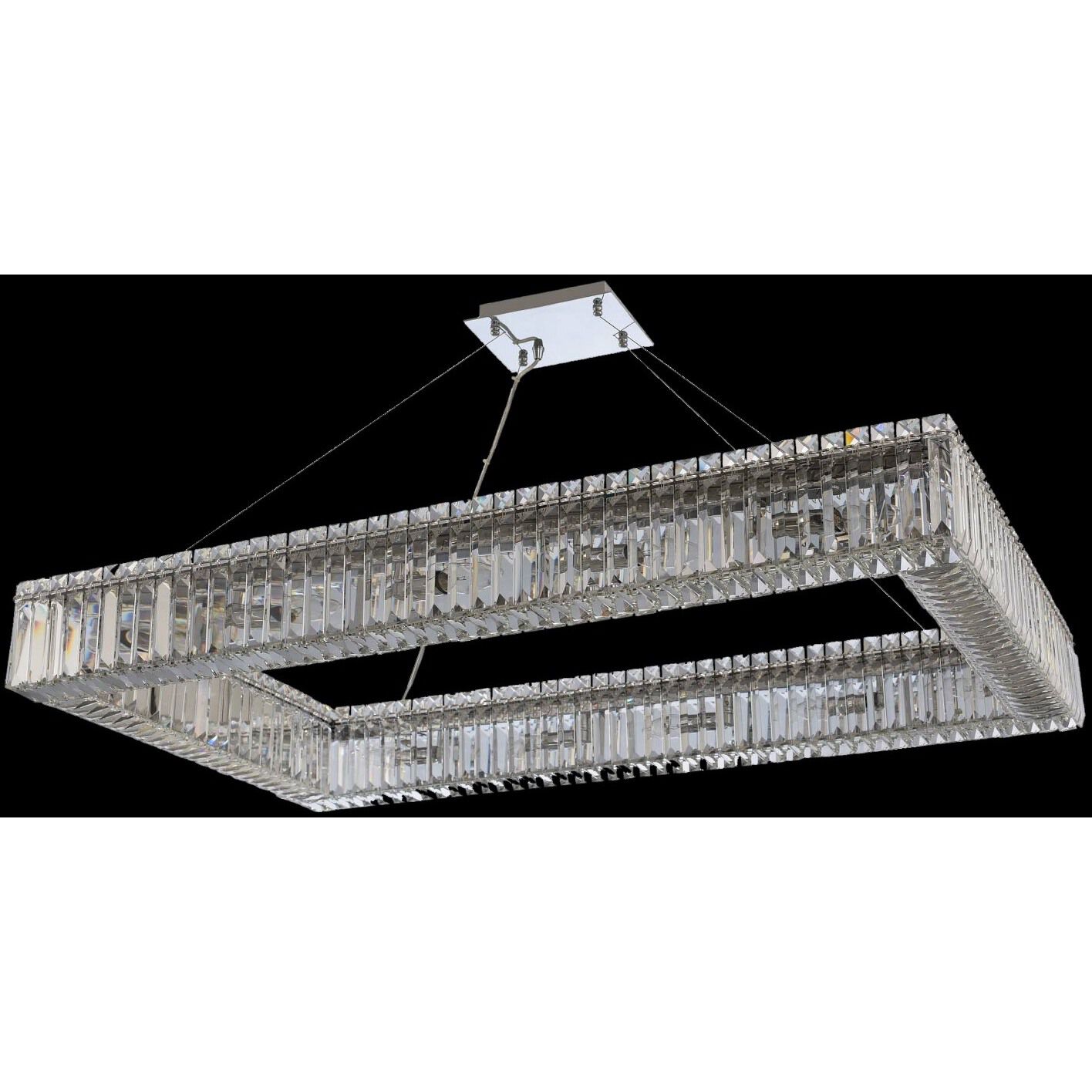 Baguette 14 Light 27 inch Chrome Pendant Ceiling Light