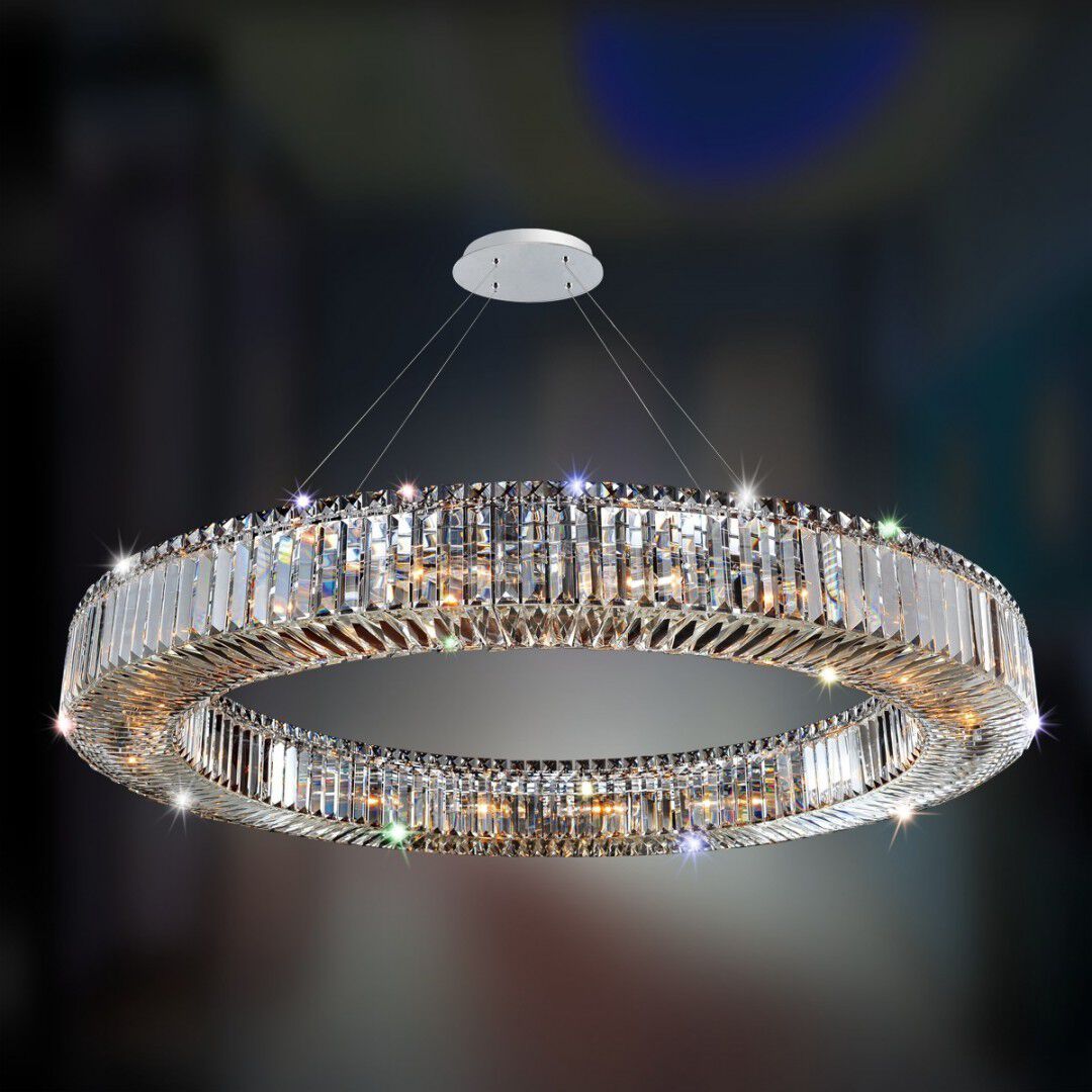 Rondelle 18 Light 47 inch Polished Chrome Pendant Ceiling Light