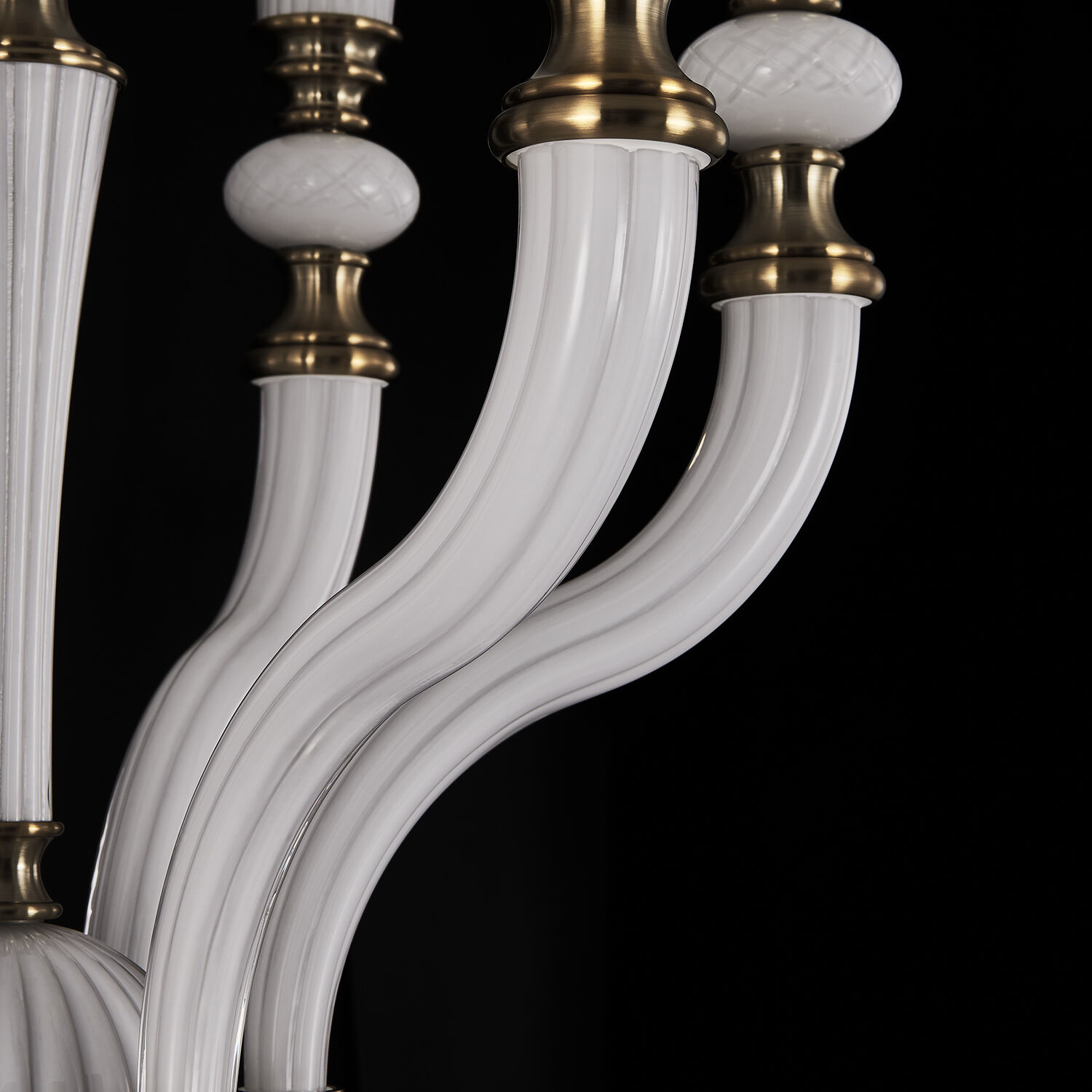 Bianca 6 Light 28 inch Winter Brass Chandelier Ceiling Light in White