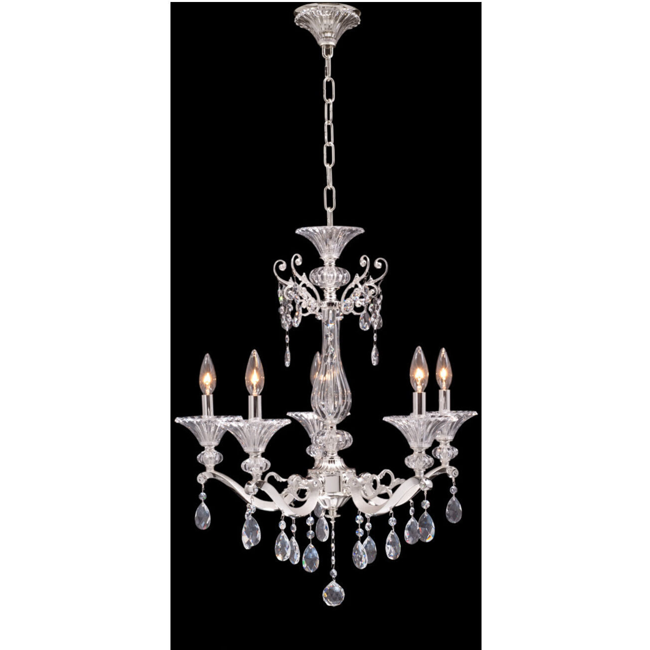 Vasari 5 Light 23 inch Two Tone Silver Chandelier Ceiling Light