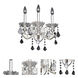 Praetorius 3 Light 15.5 inch Two-Tone Silver Wall Bracket Wall Light