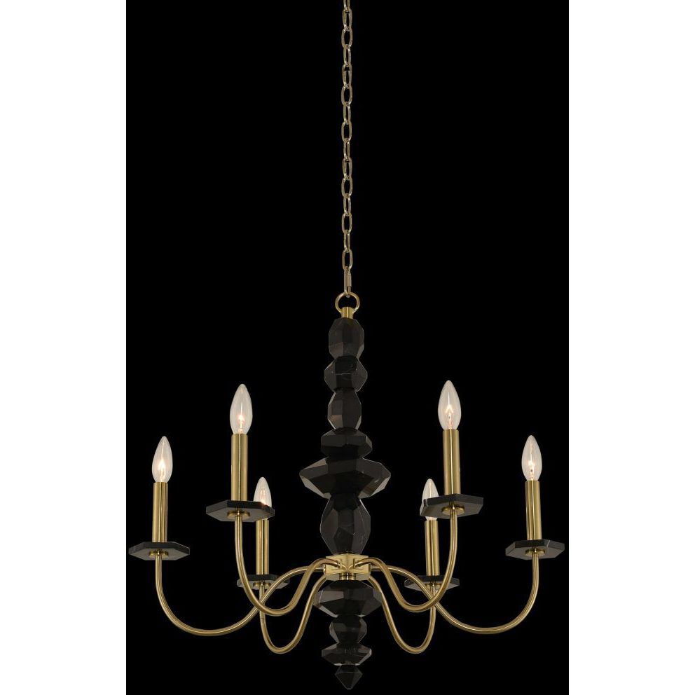 Piedra 6 Light 26 inch Brushed Brass Chandelier Ceiling Light
