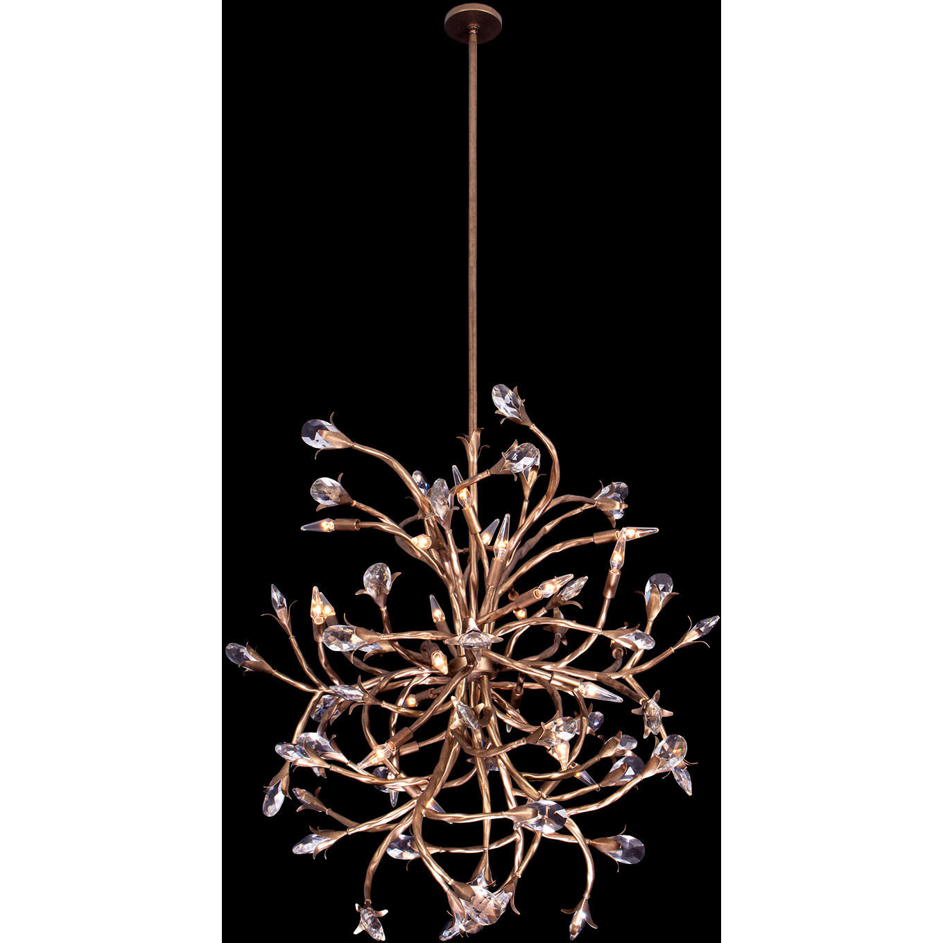Fiore 24 Light 43 inch Pearlized Antique Brass Chandelier Ceiling Light