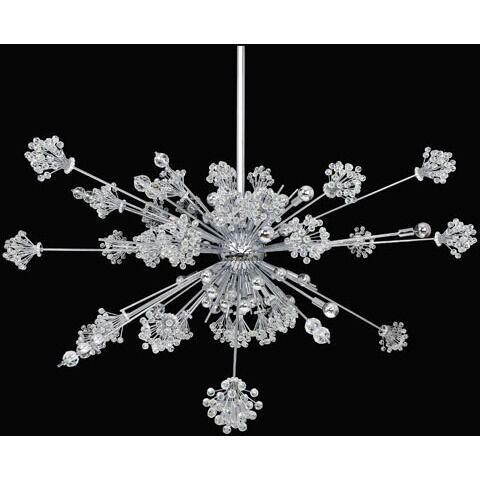 Constellation 46 Light 60 inch Chrome Pendant Ceiling Light in Firenze Clear