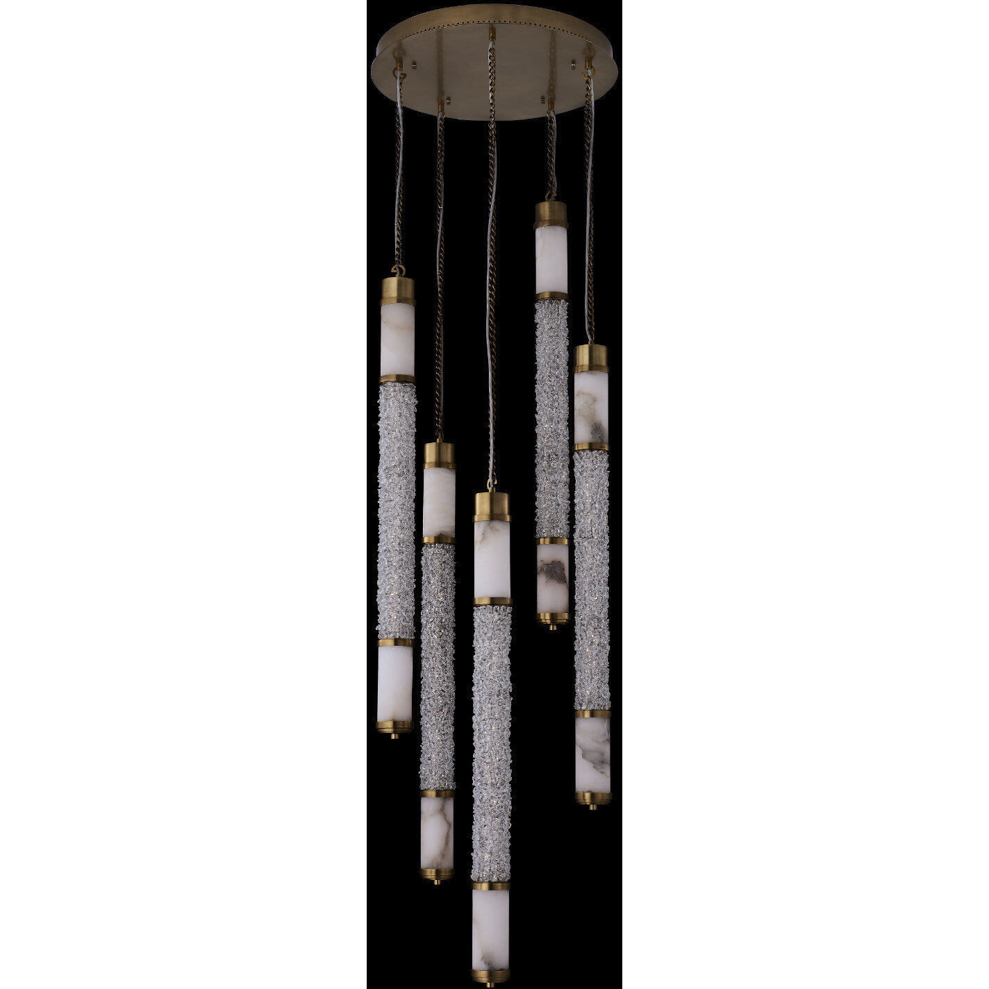 Tubo 24 inch True Brass Foyer Light Ceiling Light