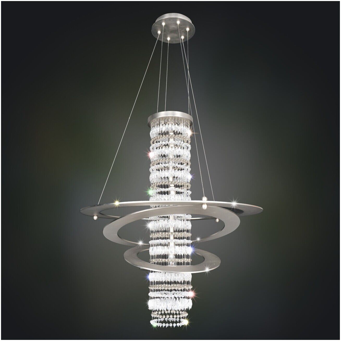 Giovanni 5 Light 26 inch Brushed Nickel Pendant Ceiling Light in Firenze Clear