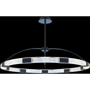 Athena LED 43 inch Matte Black with Polished Nickel Pendant Ceiling Light
