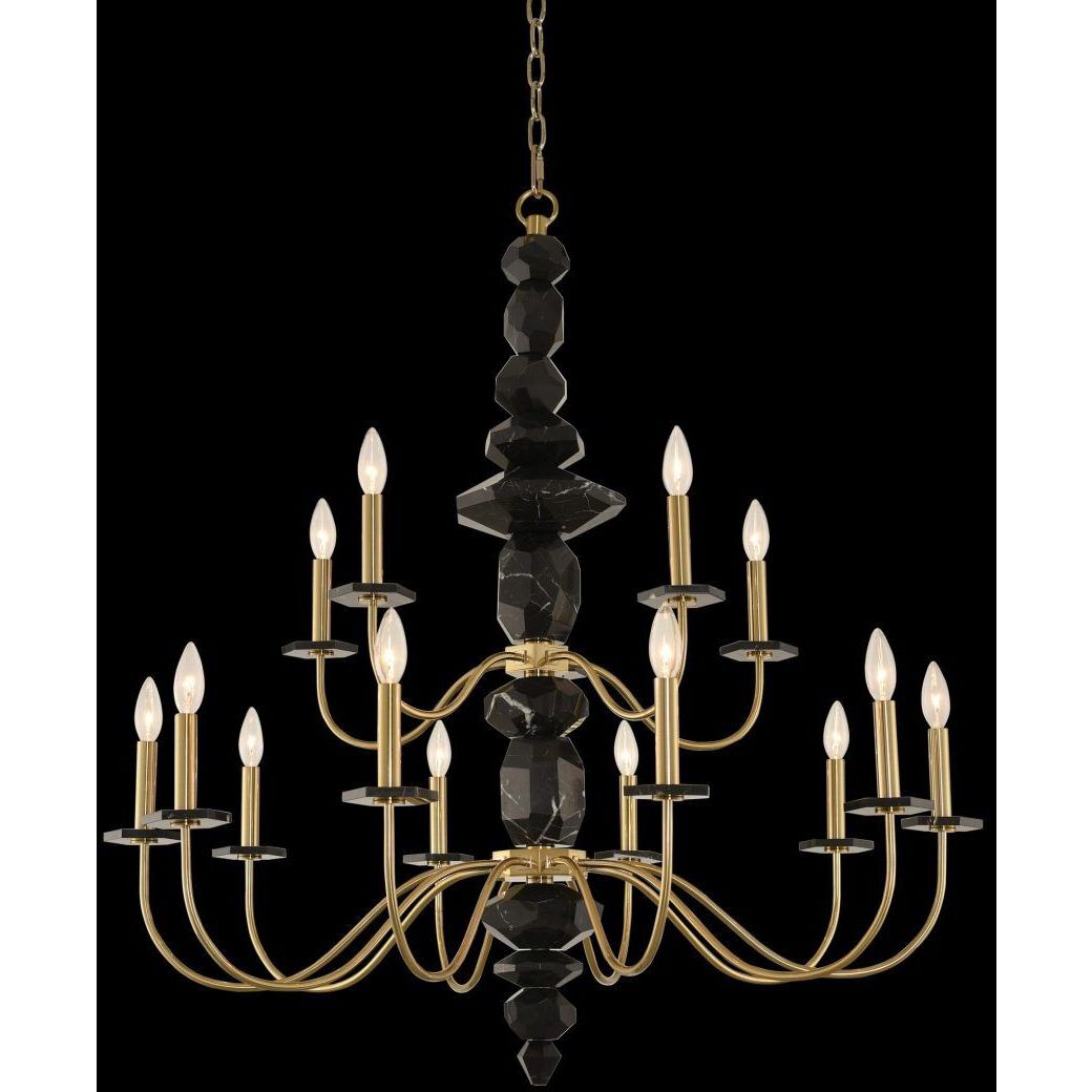 Piedra 15 Light 38 inch Brushed Brass Chandelier Ceiling Light