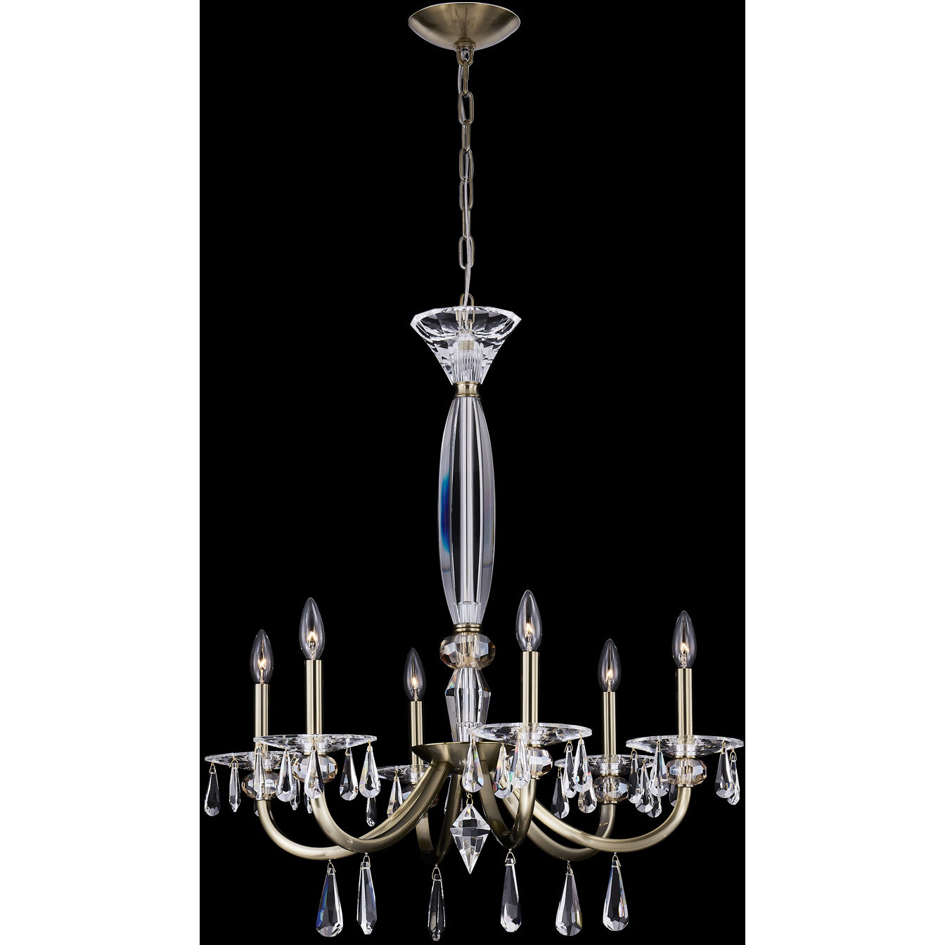 Passo 6 Light 28 inch Brushed Brass Pendant Ceiling Light