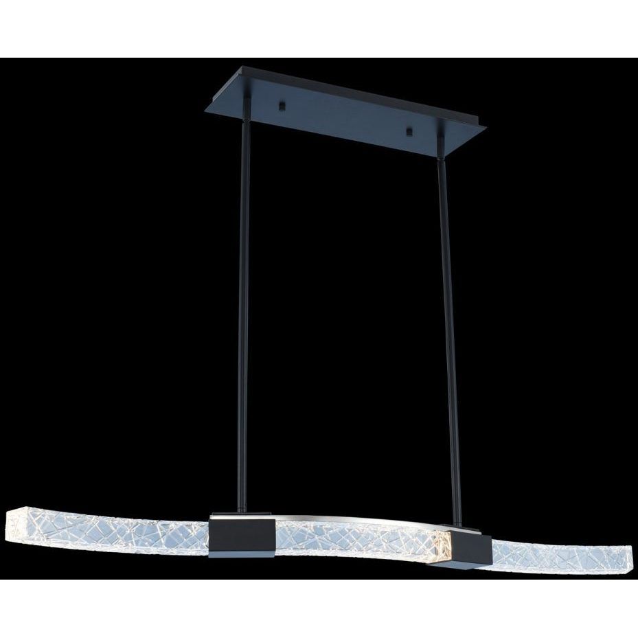 Athena Island Light Ceiling Light in Matte Black with Polished Nickel