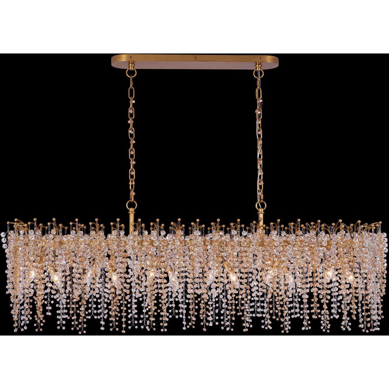 Fuji Island Light Linear Pendant Ceiling Light in True Brass