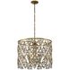 Triangulo 6 Light 28 inch True Brass Pendant Ceiling Light in Firenze Clear